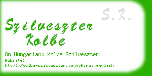 szilveszter kolbe business card